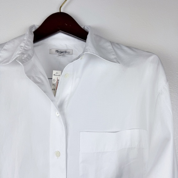 Madewell Oversized Cotton Poplin Button Up Shirt White Size S NWT - Picture 5 of 8